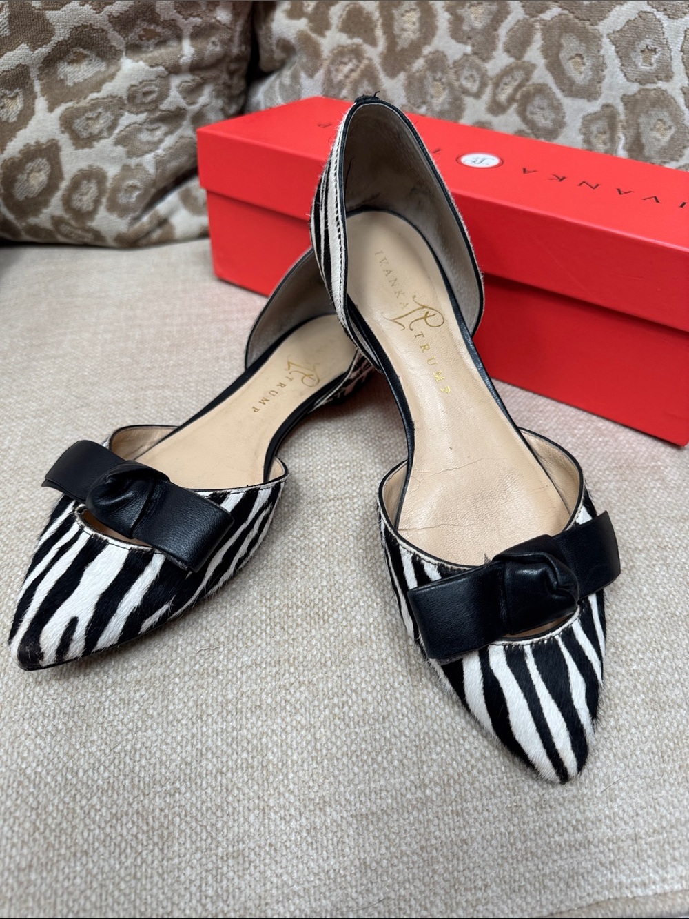 Ivanka Trump | Loirely | Flats | Black and White | Hair on Hide | 8